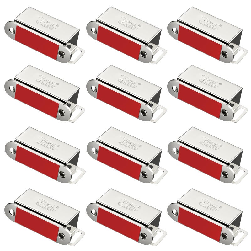 Jiayi Cabinet Magnets Jiayi 12 Pack Magnetic Door Catch Stainless Steel Kitchen Cabinet Magnetic Catch Drawer Magnet for Cabinet Door Cupboard Magnetic Closures for Cabinet Magnetic Latches Cabinet Closer - Image 1